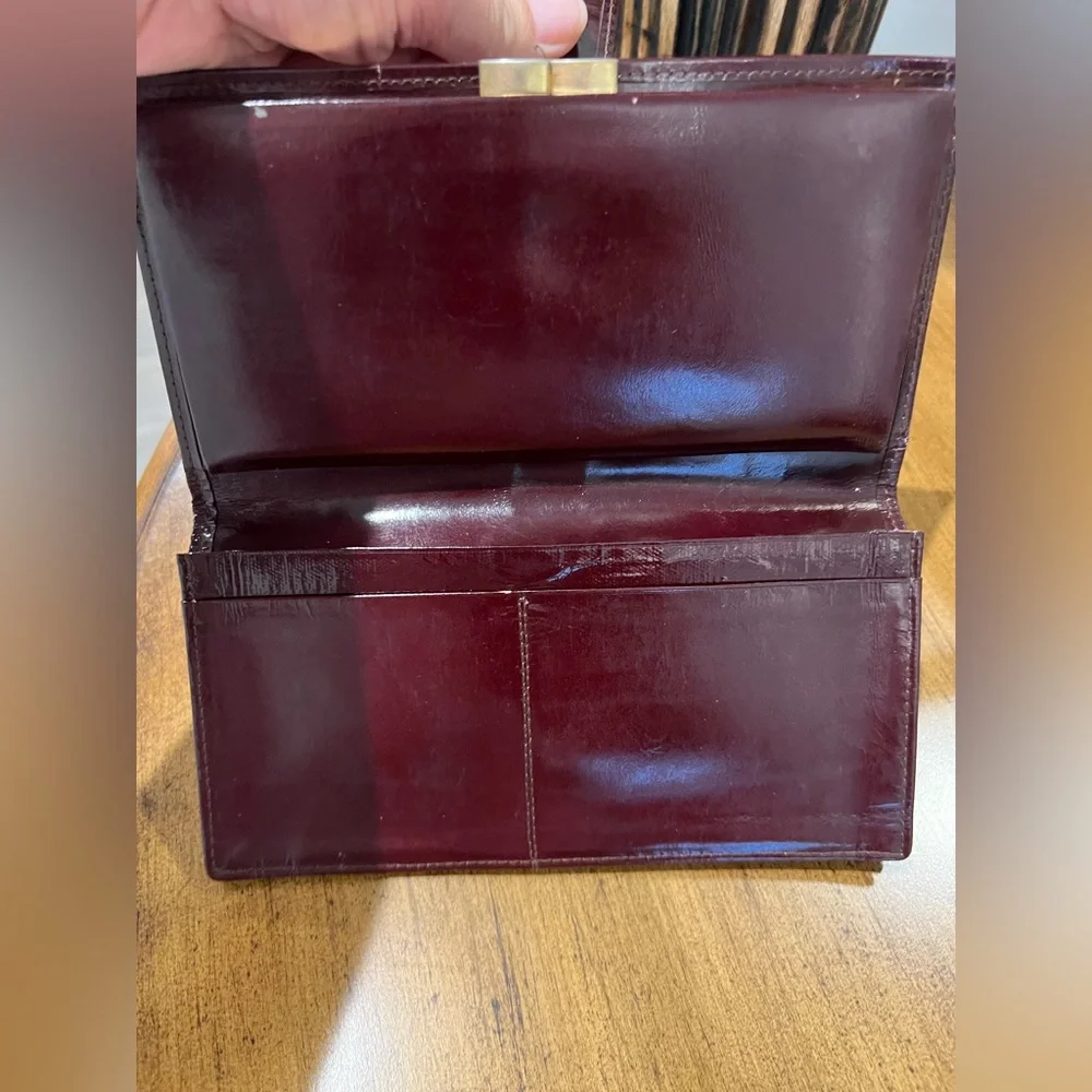 Christian Dior Burgundy Suede Wallet vintage w/ kisslock